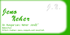 jeno neher business card